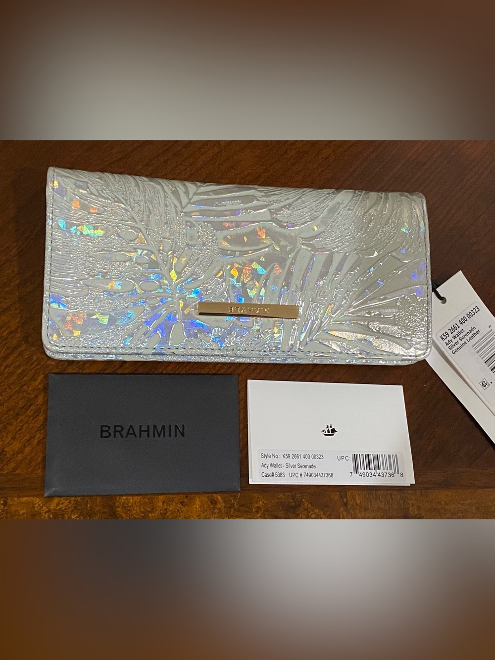 🪩HTF SILVER SERENADE Brahmin ADY Wallet NWT - Picture 9 of 10